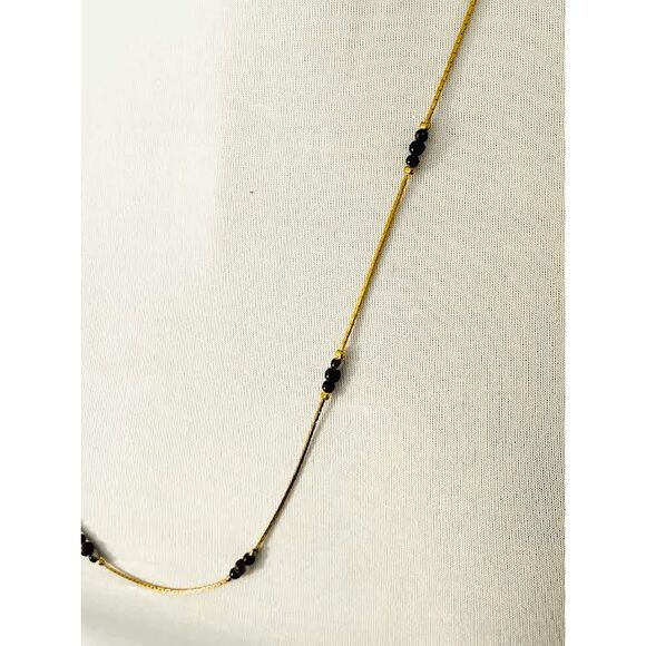 Tiny Purple Beads On Goldfish Chain Vintage Marked KOREA - Picture 3 of 3